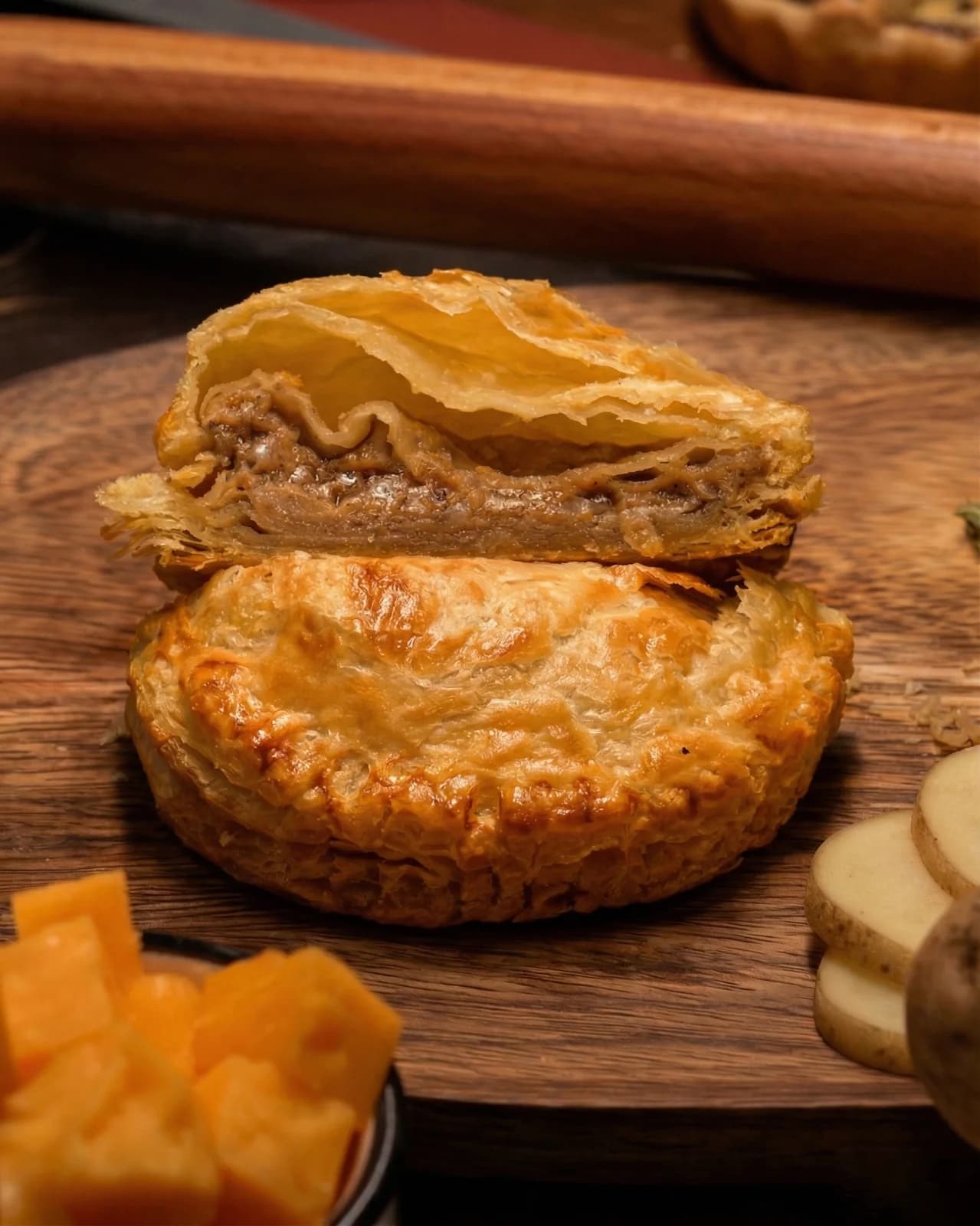 Potato Onion and cheese pie