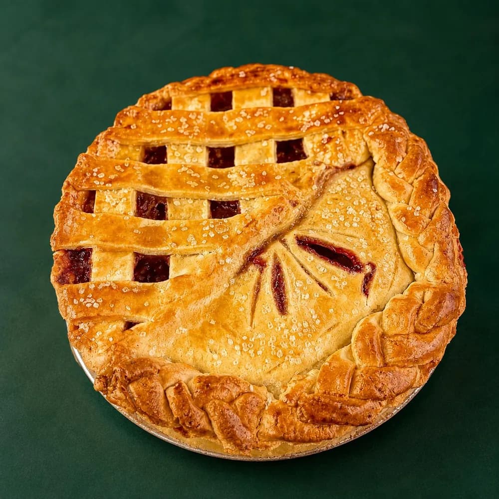 Cherry pie with lattice and braided crust