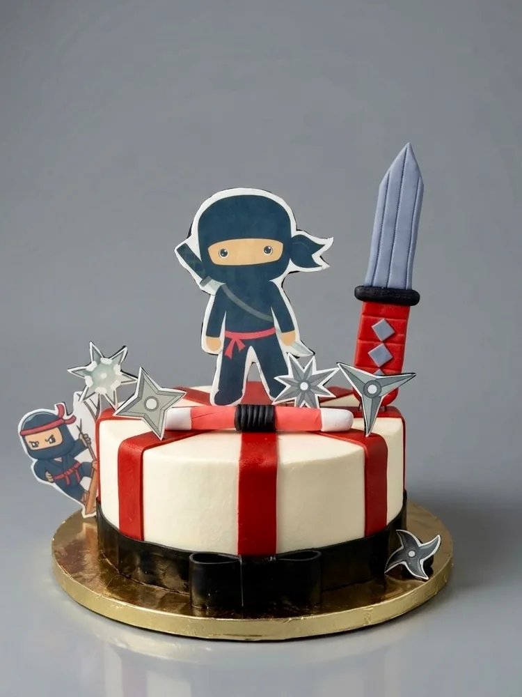 Ninja themed birthday cake