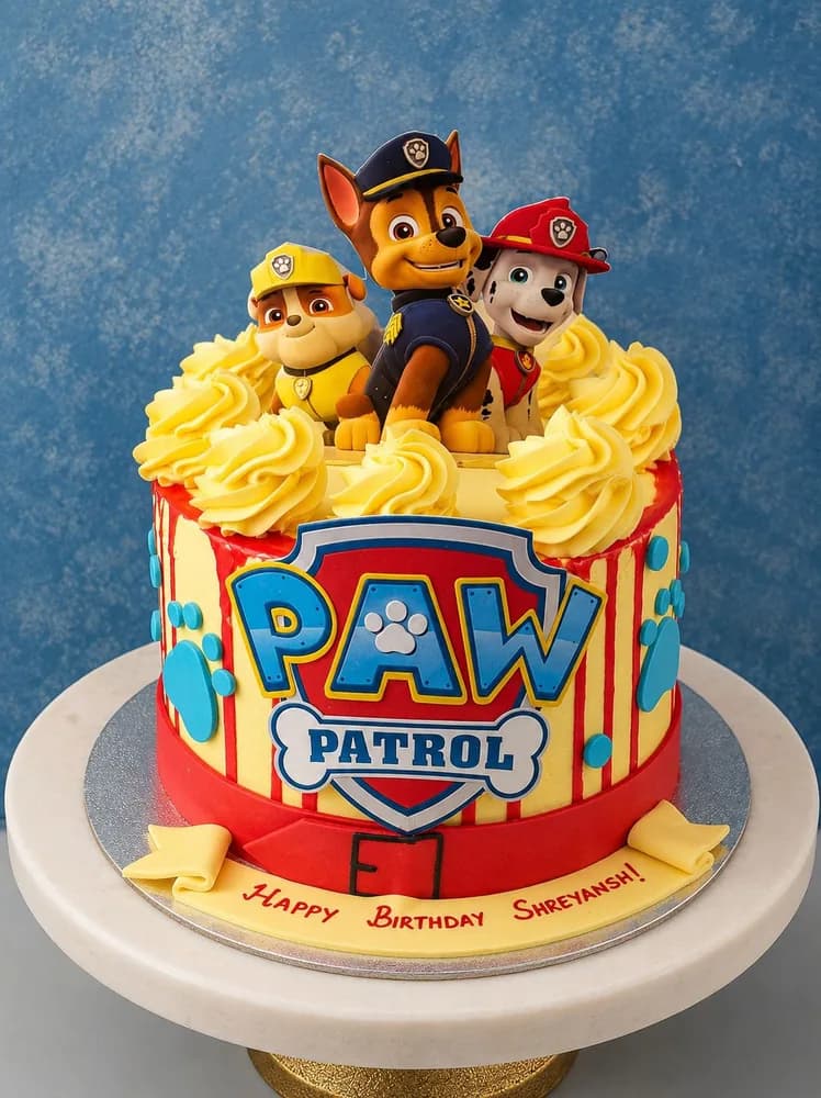 Paw Patrol themed birthday cake